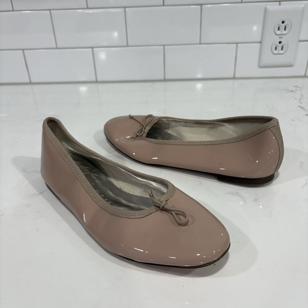 J. Crew | Ballet Flats Patent Leather Nude Shoes Slip On- Size 7.5
